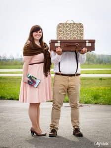 Travel Themed Engagement Photos | Travel Engagement Photos | Travel Themed Engagement Ideas | Travel Engagement Photo shoot | Travel Inspired Engagement Photos | Engagement Travel Photos | Airport Engagement Photos | World Traveler Engagement Photos | Love is an Adventure! | Vintage Suitcases | #Travel #EngagementPhotos - California Globetrotter