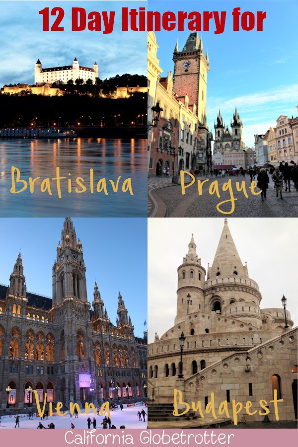 12 Day Itinerary Central & Eastern Europe | 4 Capitals - Prague, Vienna, Bratislava & Budapest + Cesky Krumlov and/or Ceske Budejovice | Eastern Europe Itinerary | Tour of Prague Vienna Bratislava Budapest | Customizable Itinerary | Where to go in Eastern Europe | Eastern European Cities | Eastern European Capital Cities - California Globetrotter