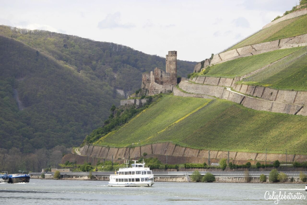 Exploring the Romantic Rhein Route in Germany | Bingen | Burgruine Ehrenfels | Castle Ruins on the Rhein River | Rhein Wine | Rhein Wineries to Visit | Town to Visit along the Rhein River | Romantic Rhine Valley Travel | Vineyards along the Rhein River | Castles on the Rhein River | Things to do in Germany | Towns to Visit on the Rhein | Best of Germany to Visit | Things to do on the Rhein River | Wine Tasting on the Rhein - California Globetrotter